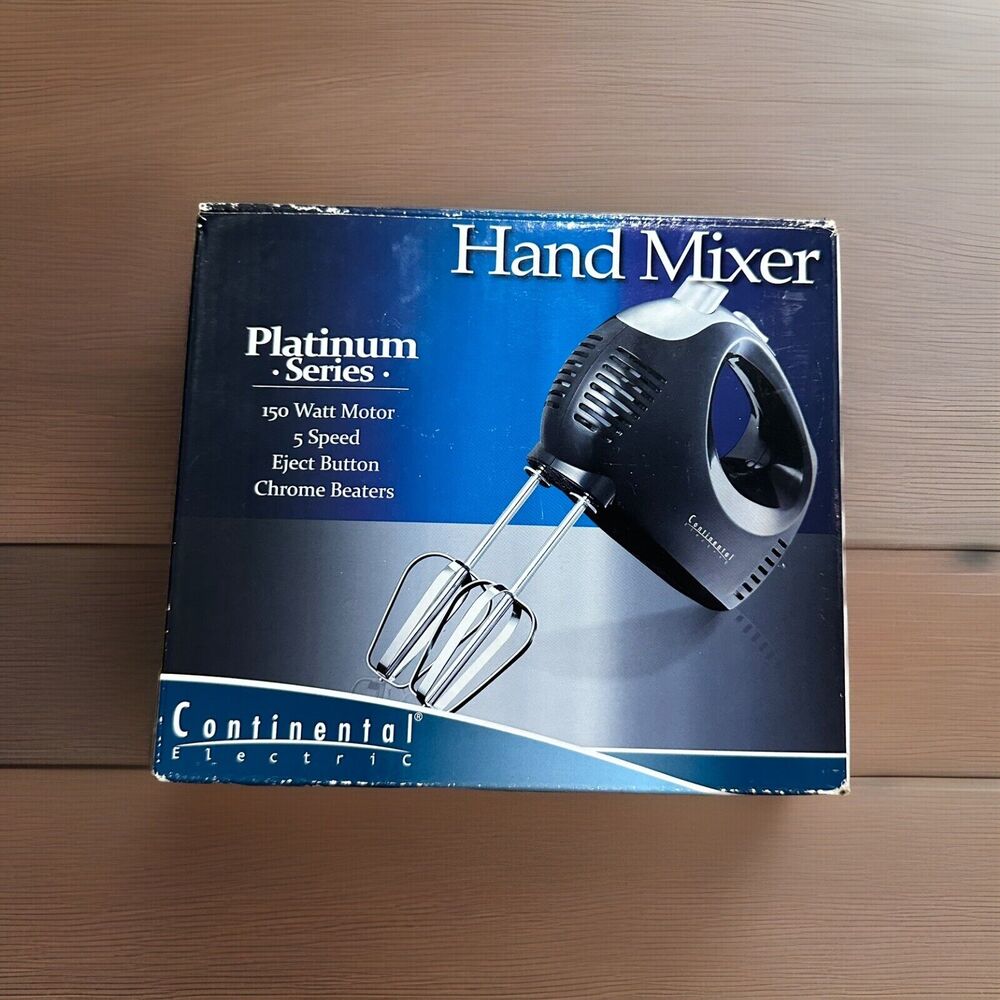 Continental 5-Speed Electric Hand Mixer, 150W with Chrome Beaters, Black